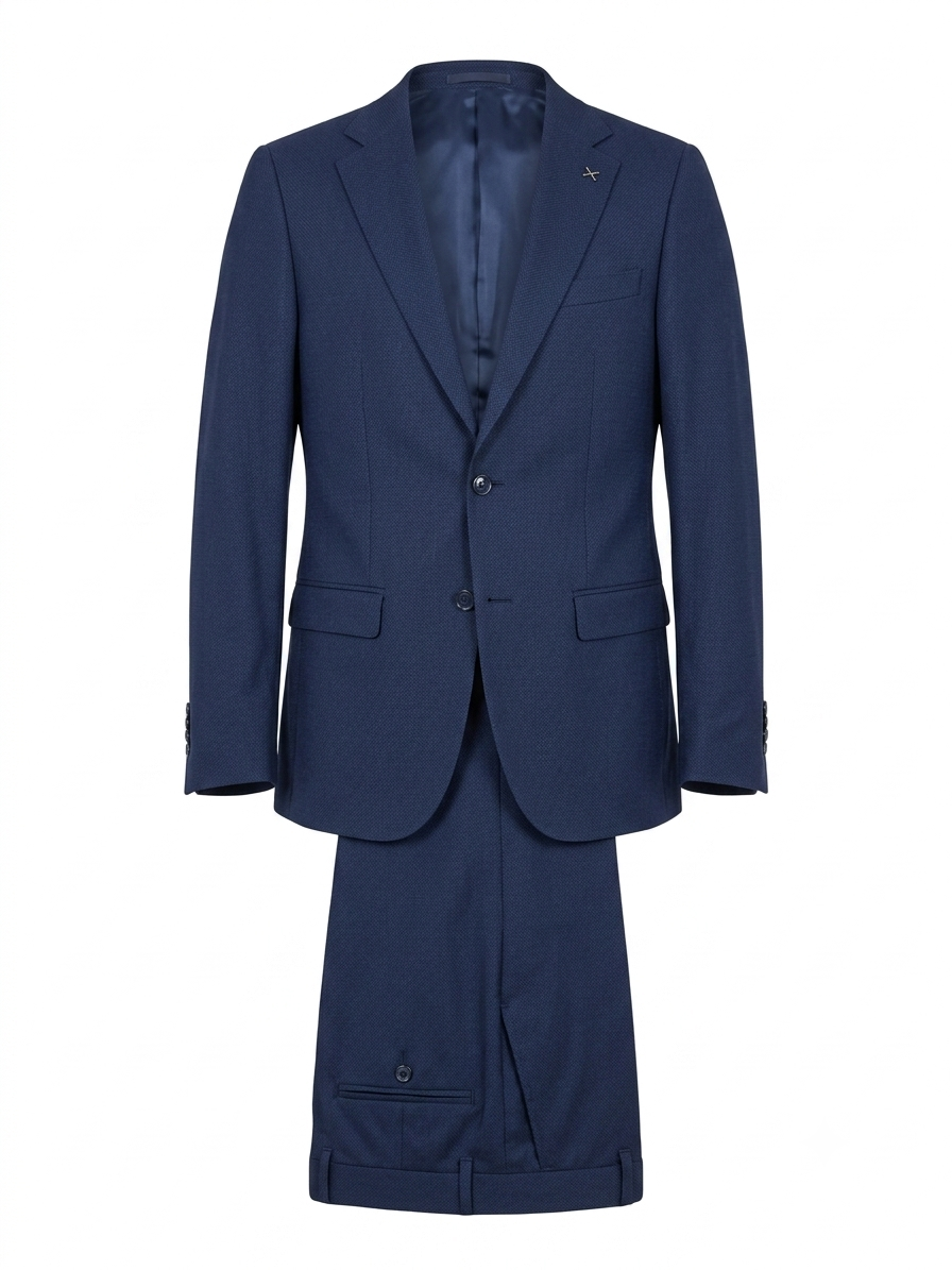 Abito Uomo Bluette Microfantasia Monopetto – Regular-Slim