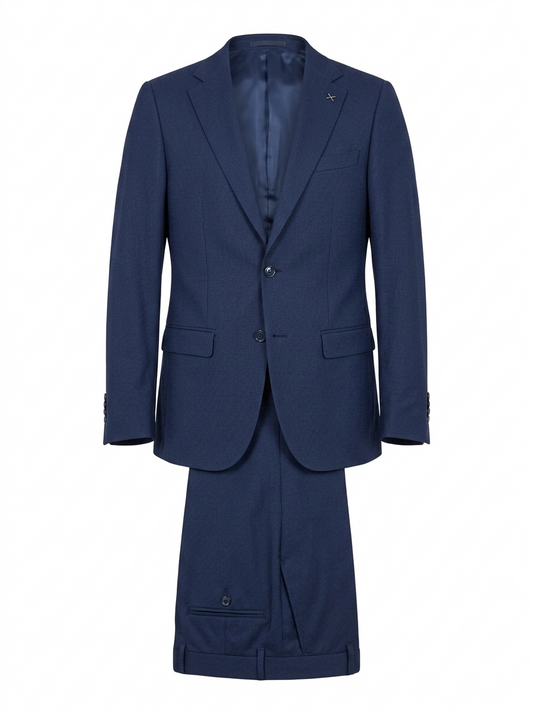 Abito Uomo Bluette Microfantasia Monopetto – Regular-Slim