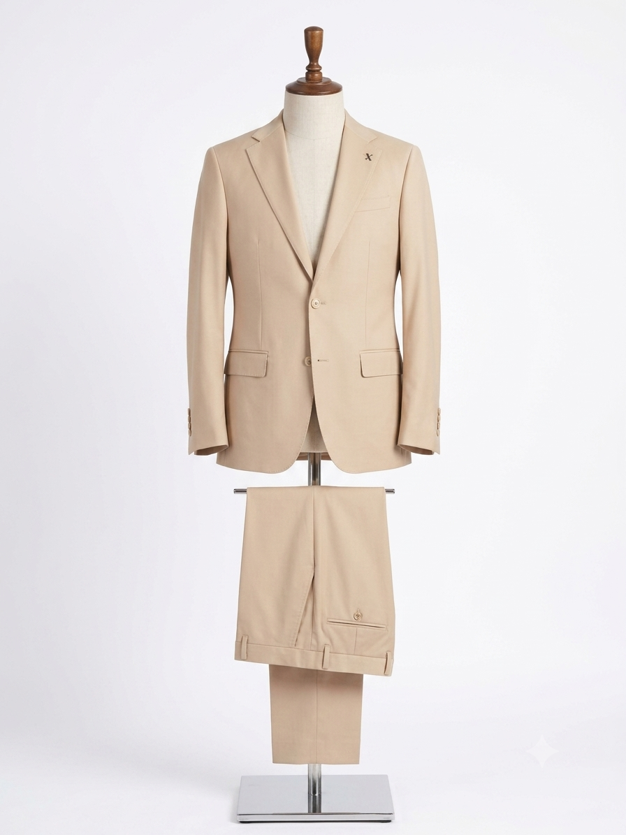 Abito Uomo Beige Monopetto – Eleganza Contemporanea Regular-Slim