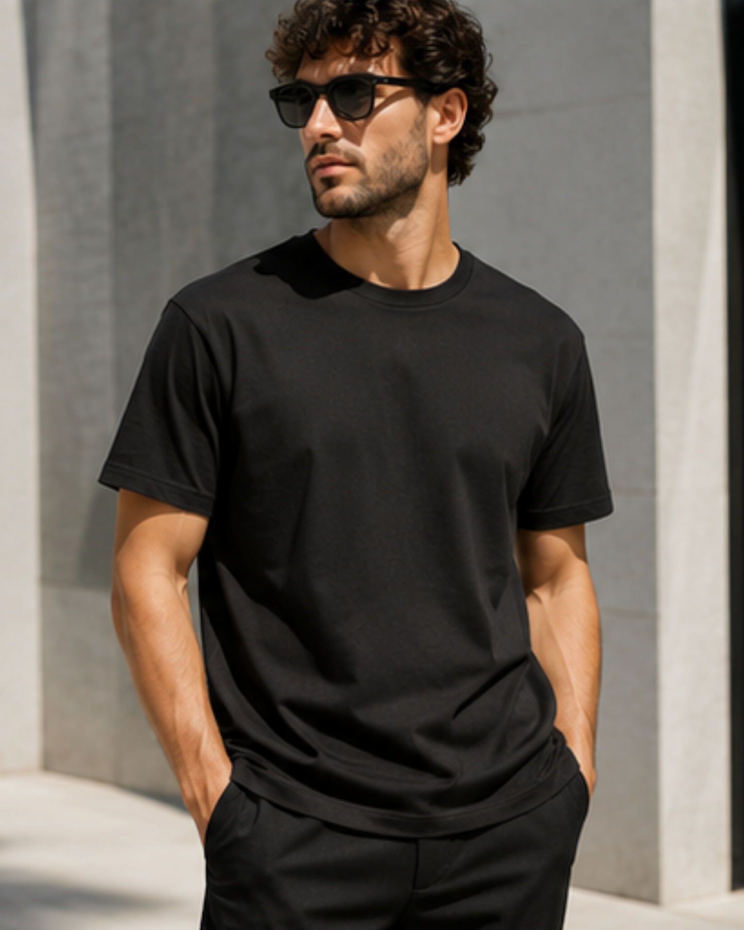 T-shirt Uomo Nera "Il Dandy Metropolitano" con Grafica Barcode Oro