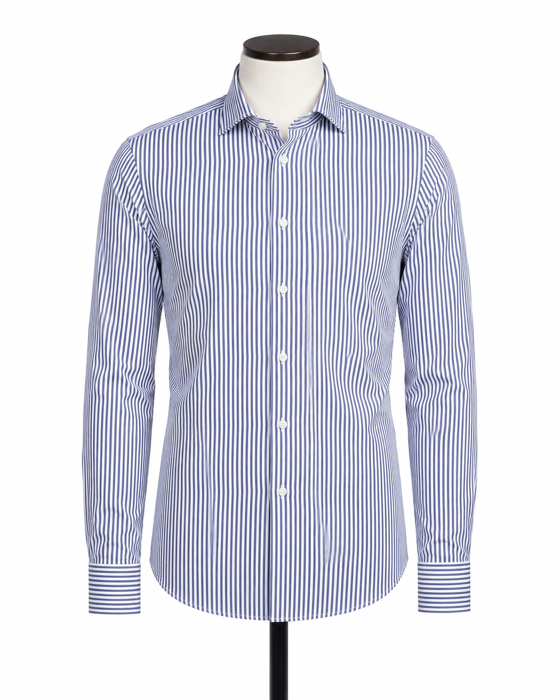 Camicia Uomo a Righe Bianco-Blu Slim-Fit Stretch – Made in Italy