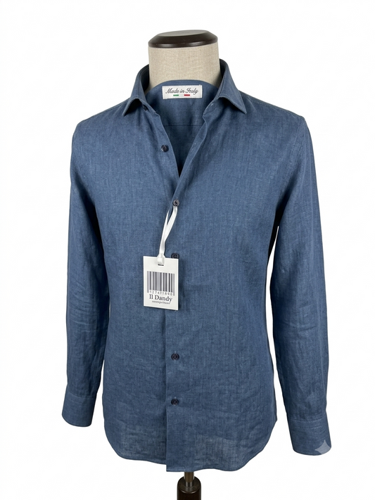 Camicia Uomo 100% Lino Blue – Made in Italy